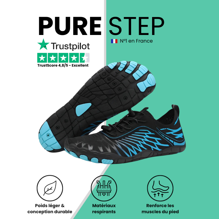 Pure Step | Chaussures pieds nus - Saines et antidérapantes. (UNISEXE)