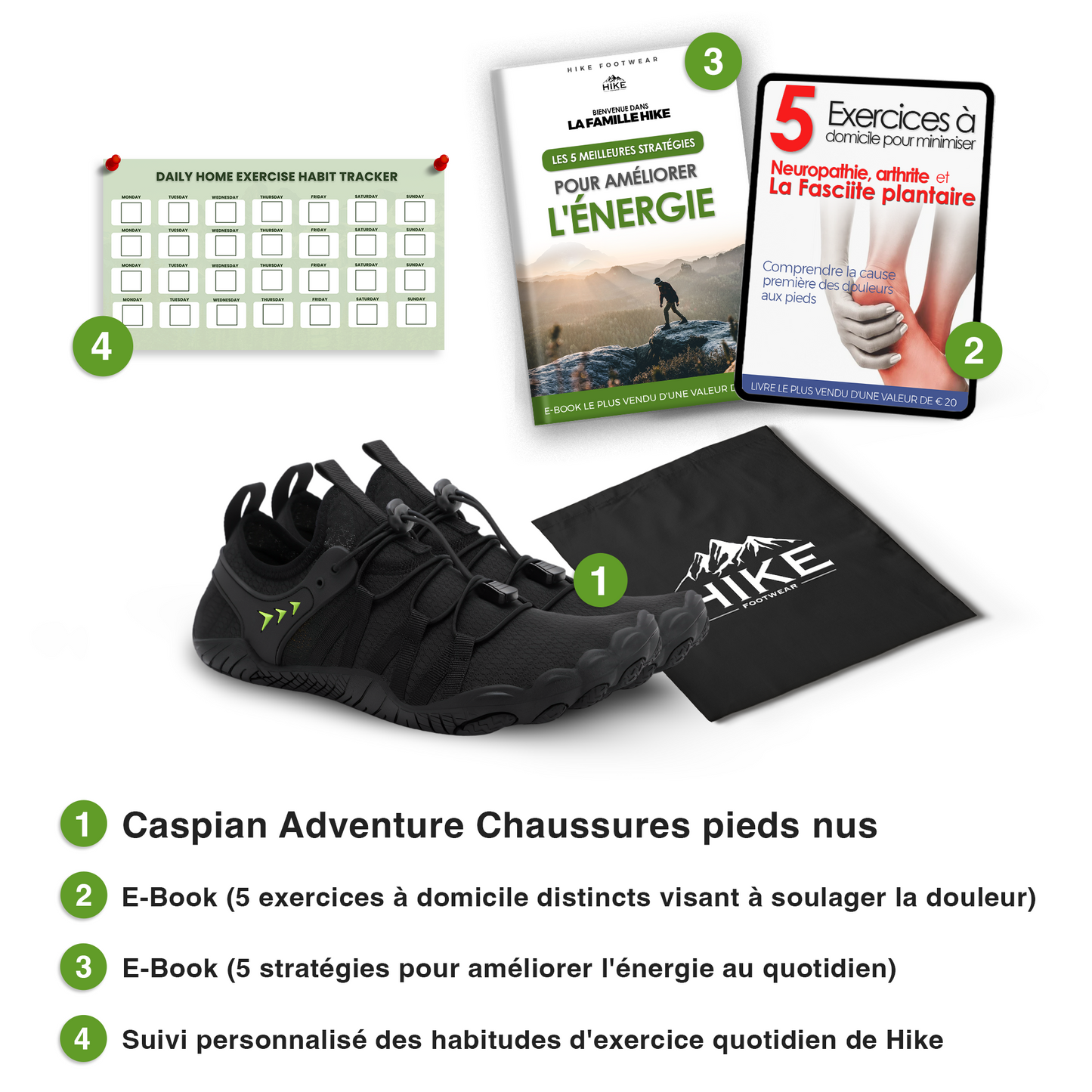 Caspian Adventure - Chaussures pieds nus d'extérieur et antidérapantes (Unisexe)